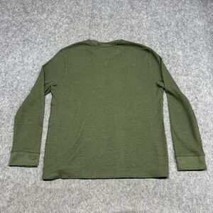 Ocean Coast Shirt Mens M Green Thermal Long Sleeve Crewneck Tee T Shirt Casual